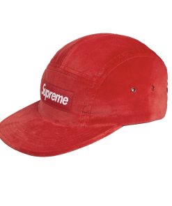 Supreme Velvet Camp Cap Red