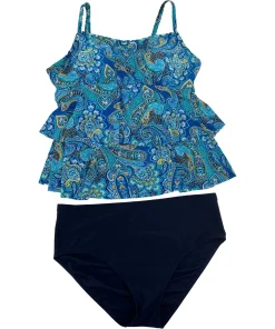 Christina Women’s Blue Patterned Tankini Set / Various Sizes